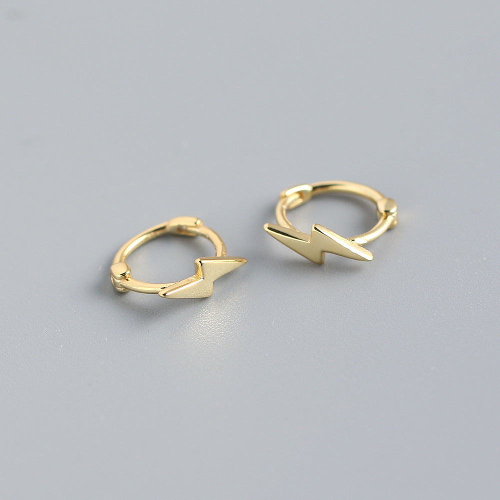 Minimalistische 925 Sterling Silber Blitzcreolen
