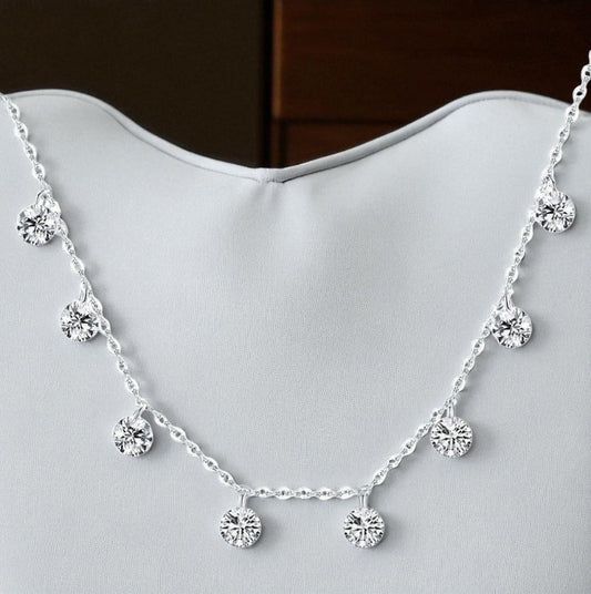 925 Sterling Silber Diamanthalskette