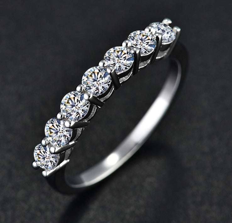 925 Silber Mehrsteiniger Diamantring