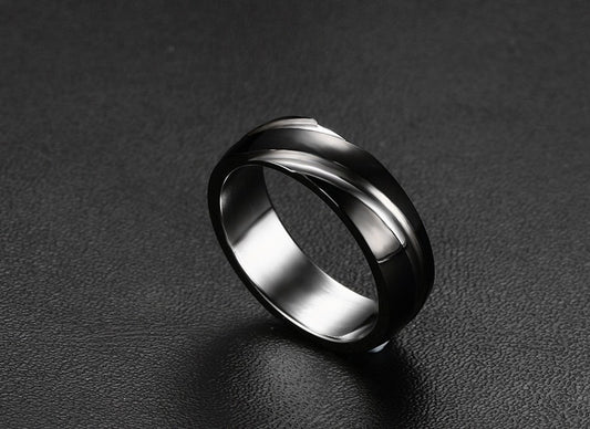 Schwarzer Titanstahl Ring