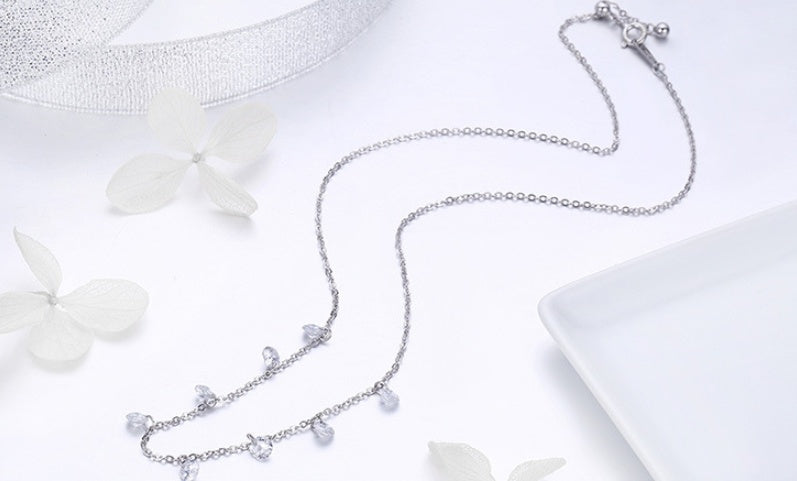 925 Sterling Silber Diamanthalskette