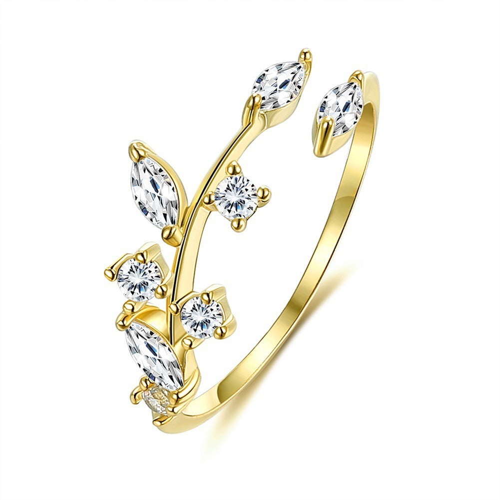 925 Sterling Silber Blatt-Ring
