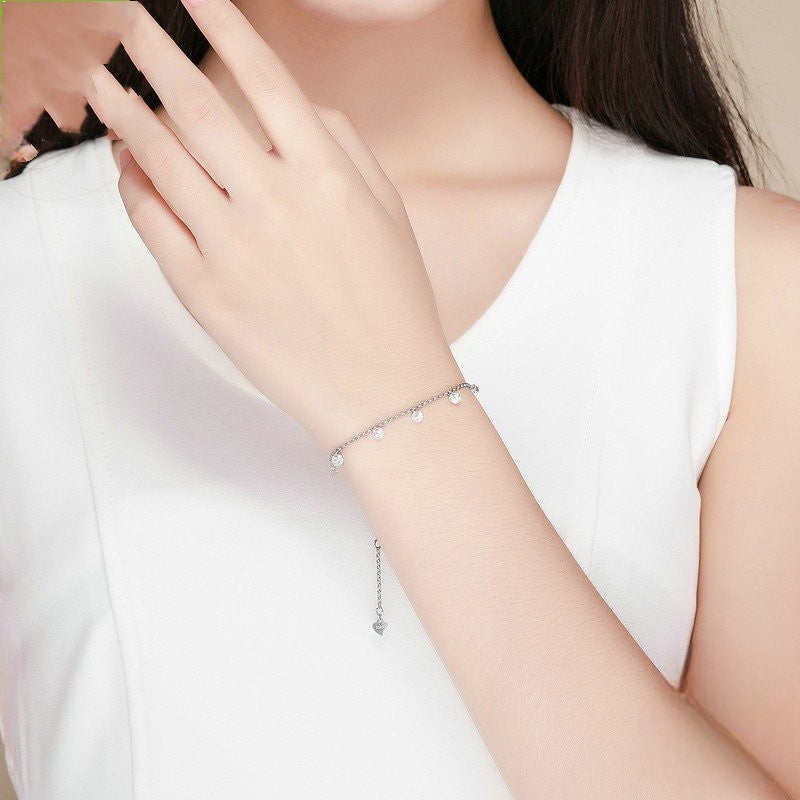 Platinbeschichtetes 925 Sterling Silber Diamantarmband