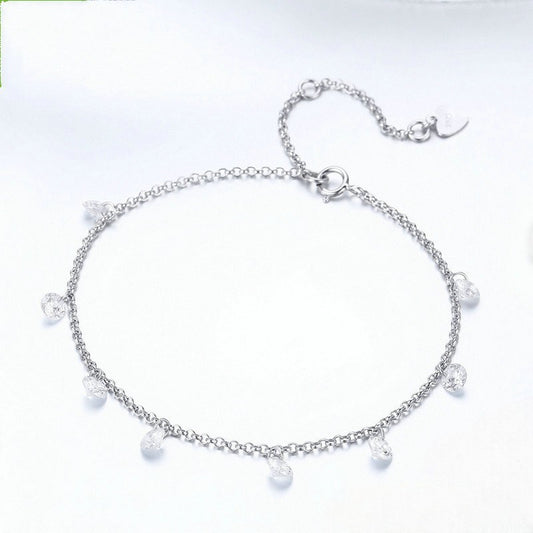 Platinbeschichtetes 925 Sterling Silber Diamantarmband