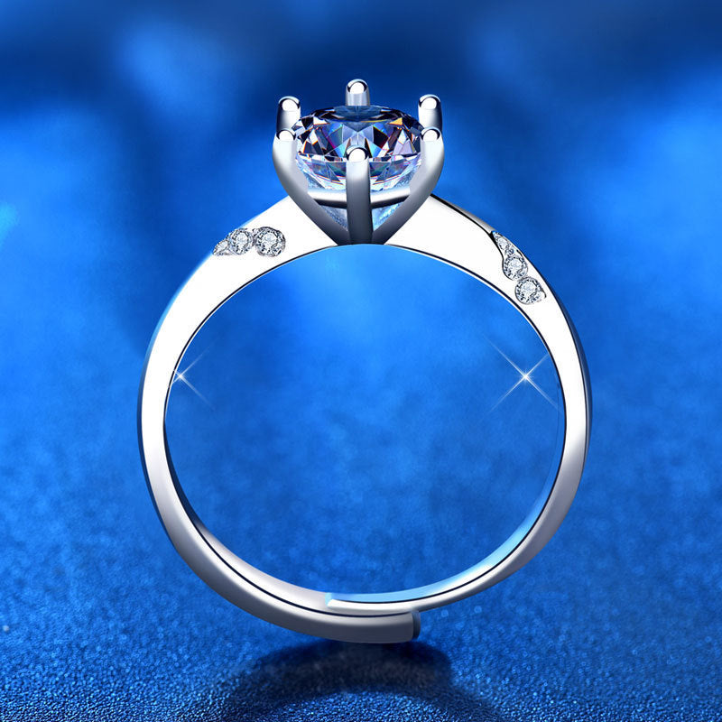 925 Sterling Silber Moissanite Ring