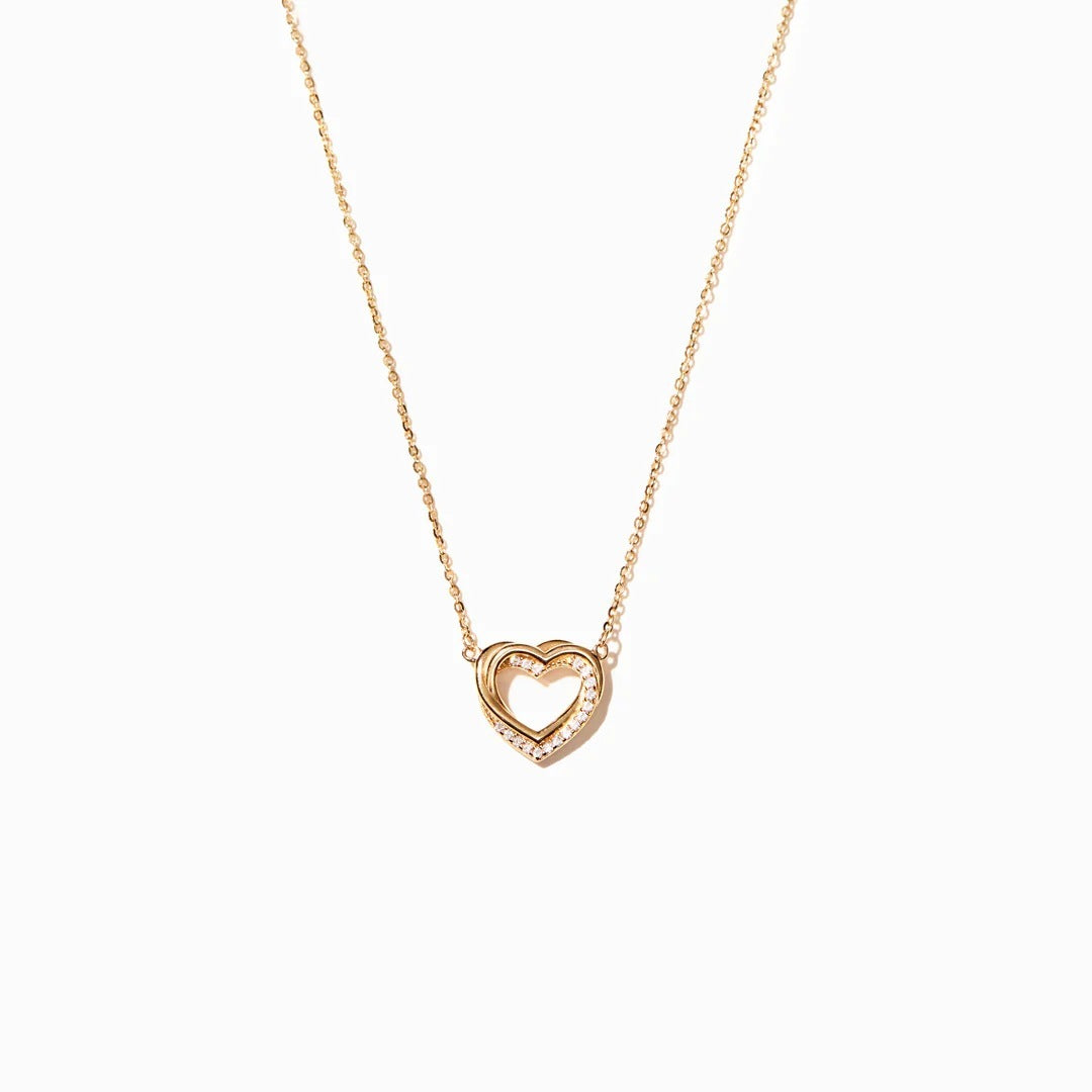 925 Sterling Silber Doppelherzkette
