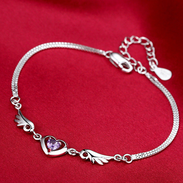 925 Sterling Silber Engelsflügel Armband
