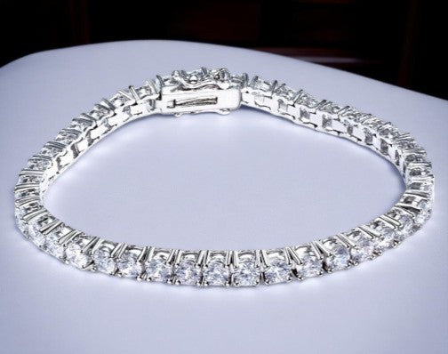 925er Sterling Silber Moissanit Tennisarmband