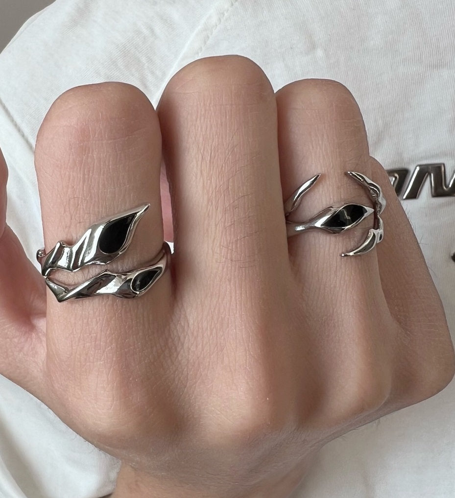 Liquid Metal Spiky Ring