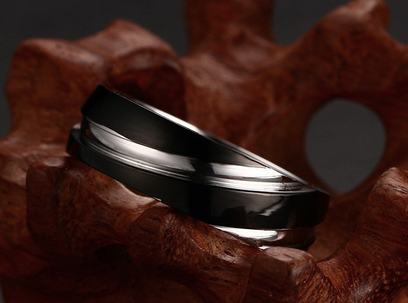 Schwarzer Titanstahl Ring