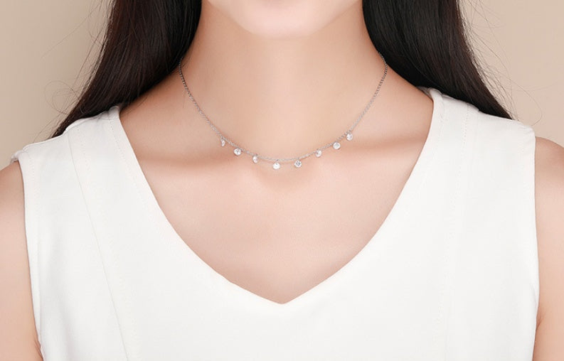 925 Sterling Silber Diamanthalskette