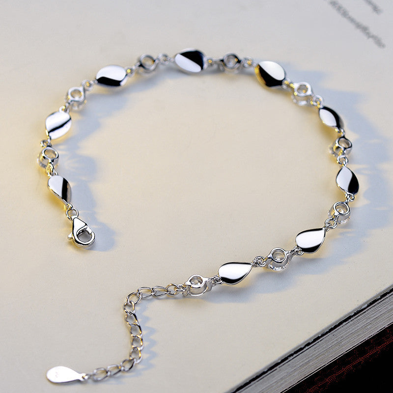 Diamantbesetzte 925 Sterling Silber Armband