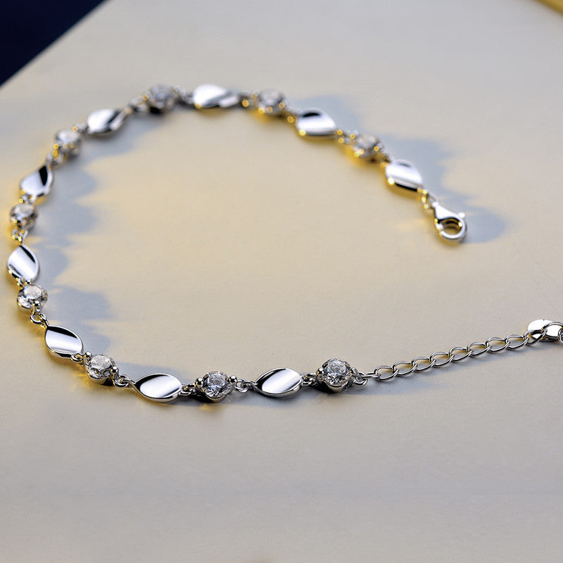 Diamantbesetzte 925 Sterling Silber Armband