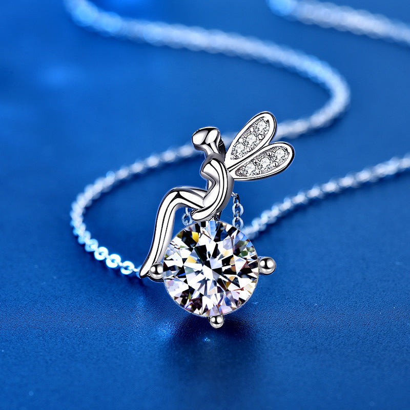 925 Sterling Silber Mossainit Feenkette