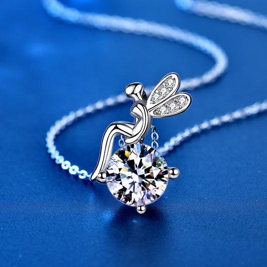 925 Sterling Silber Mossainit Feenkette