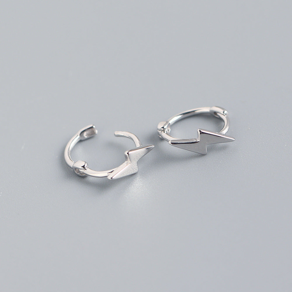 Minimalistische 925 Sterling Silber Blitzcreolen