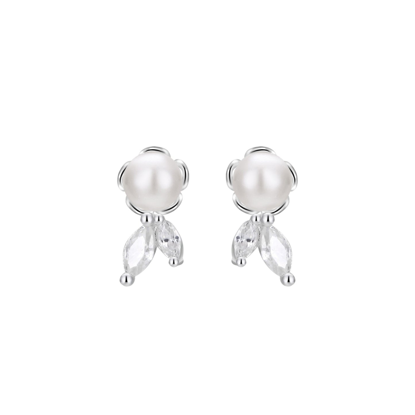 S999 Sterling Silber Perlen Tropfen-Ohrring