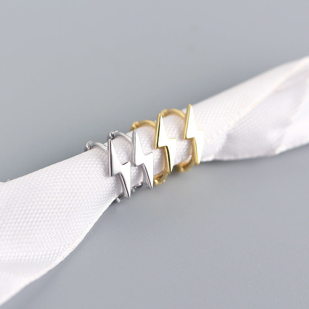 Minimalistische 925 Sterling Silber Blitzcreolen