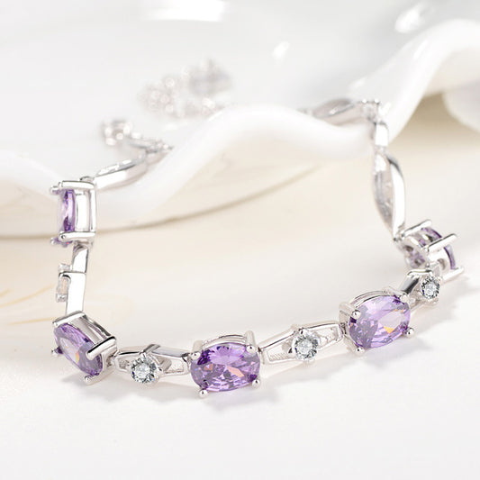 925 Sterling Silber Lila DNA Diamantarmband