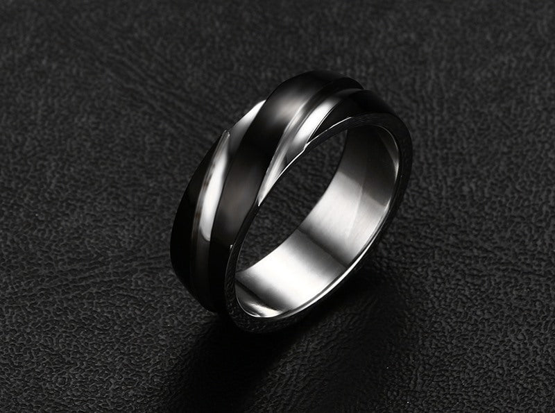 Schwarzer Titanstahl Ring