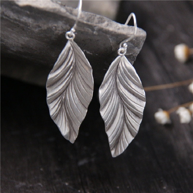 925 Sterling Silber Blattohrring