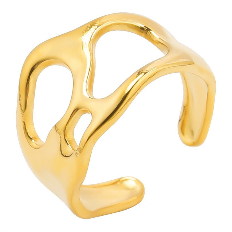 Geschmolzenes Metall Edelstahlring