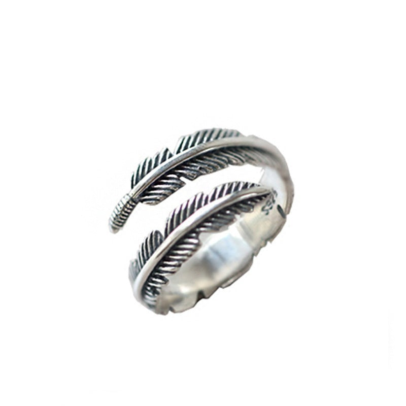 925 Sterling Silber Feder Ring