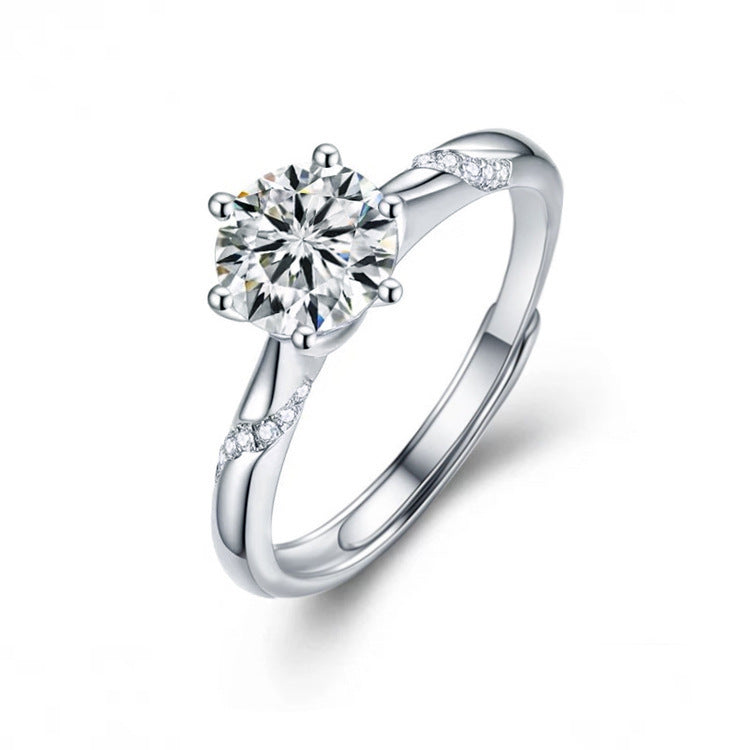 925 Sterling Silber Moissanite Ring
