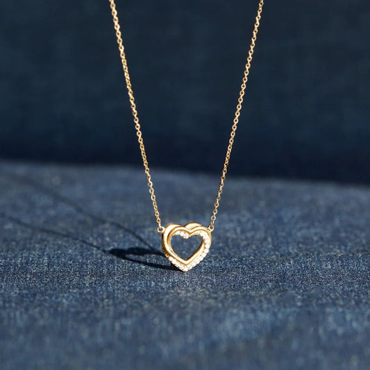 925 Sterling Silber Doppelherzkette