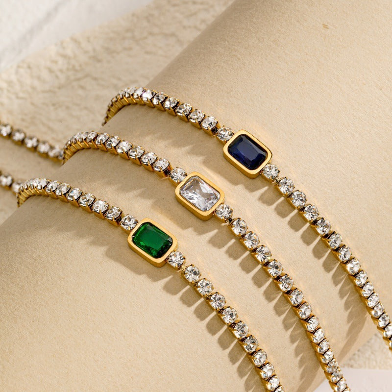 Edelstahl 18K Goldbeschichtetes Tenniskette