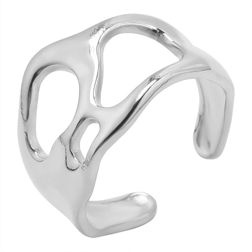 Geschmolzenes Metall Edelstahlring