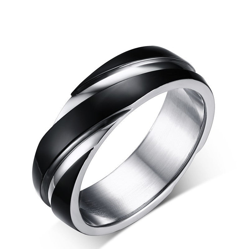 Schwarzer Titanstahl Ring