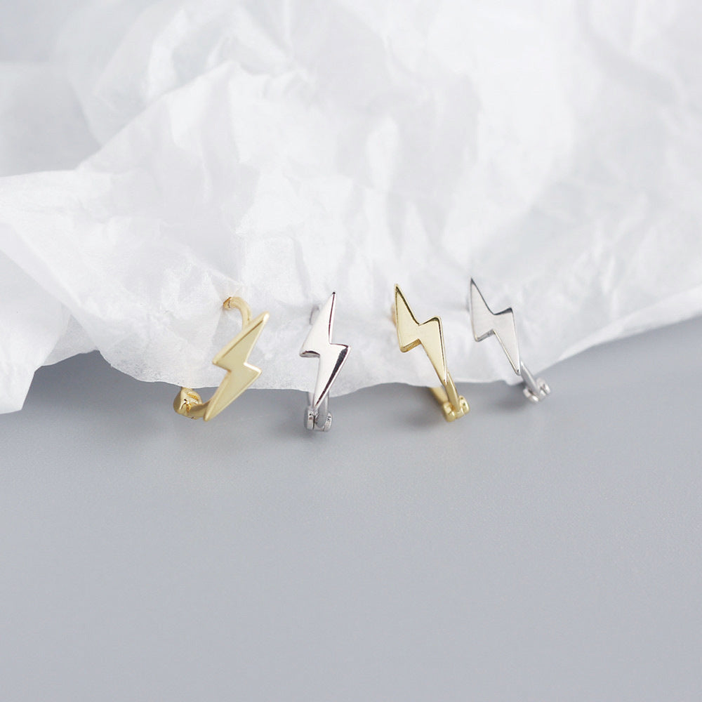 Minimalistische 925 Sterling Silber Blitzcreolen