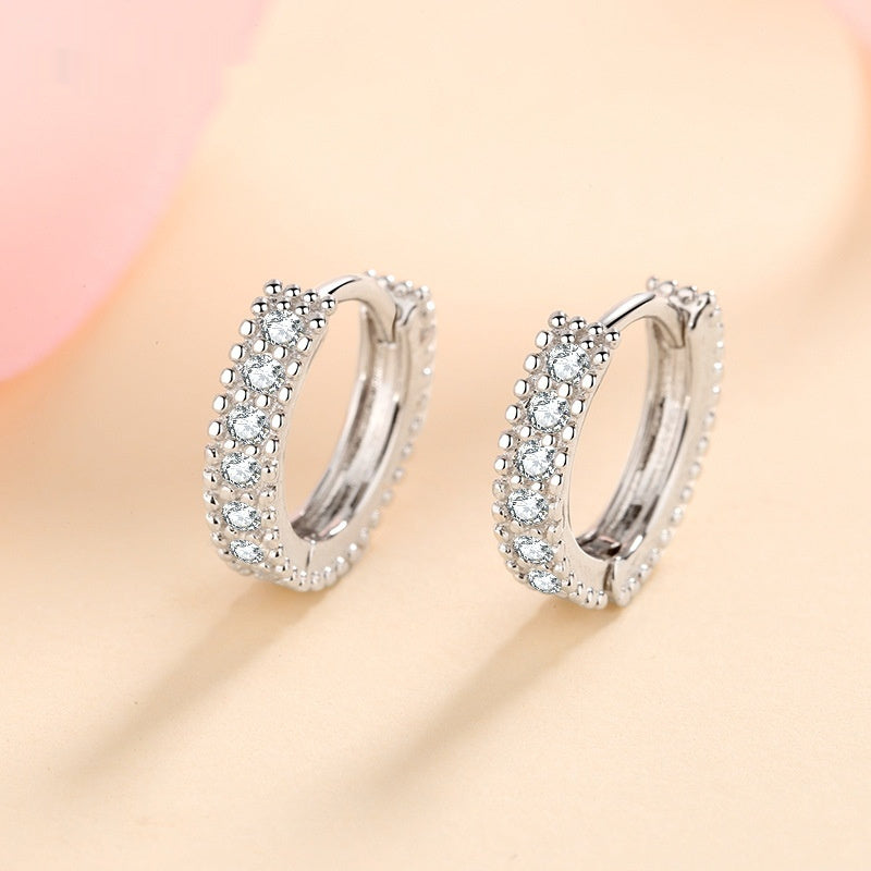 925 Sterling Silber Diamantbesetzte Creolen