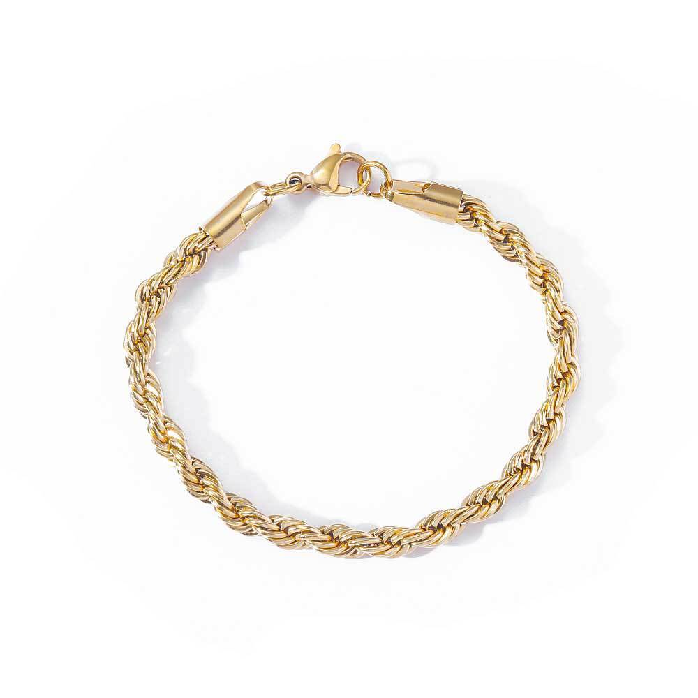 Edelstahl Twisted Rope Silber/Gold