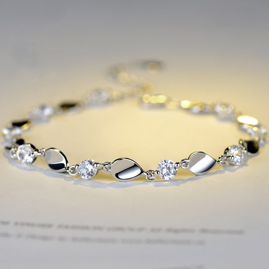Diamantbesetzte 925 Sterling Silber Armband