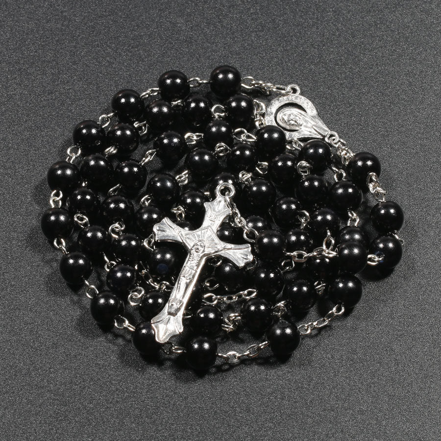 Mehrfarbige Perlen Rosenkranz Kette