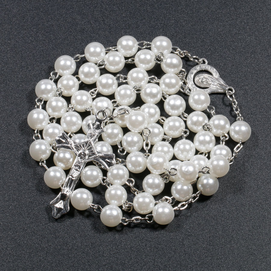Mehrfarbige Perlen Rosenkranz Kette