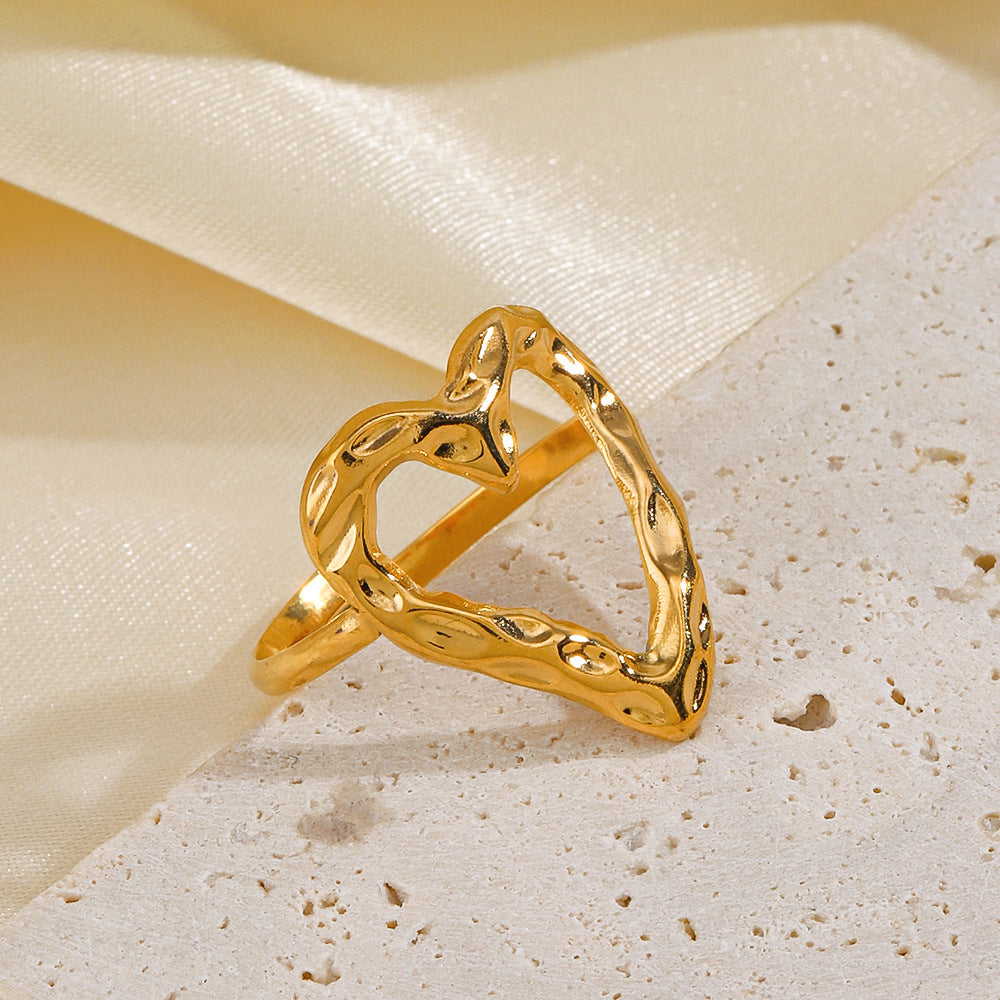 Geschmolzener Edelstahl Herzring