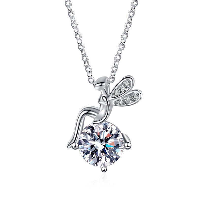 925 Sterling Silber Mossainit Feenkette