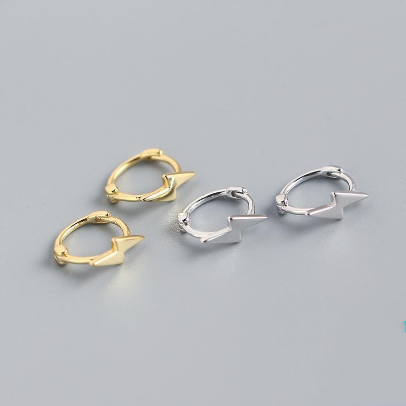 Minimalistische 925 Sterling Silber Blitzcreolen
