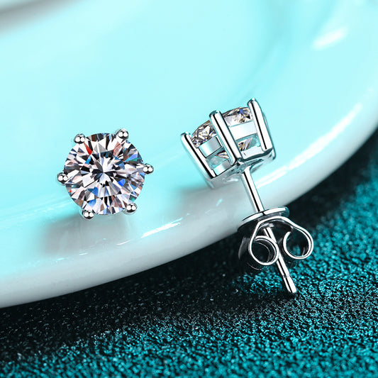 925 Sterling Silber Moissanite Diamant Ohrstecker