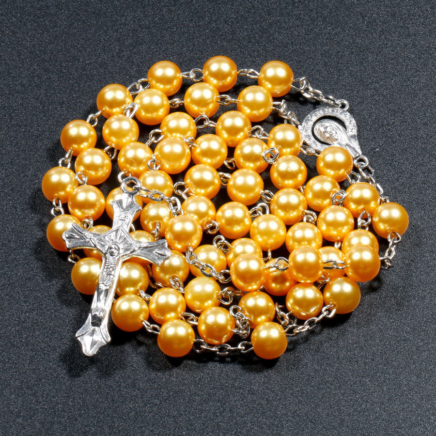 Mehrfarbige Perlen Rosenkranz Kette