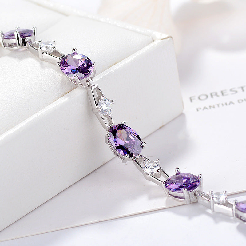 925 Sterling Silber Lila DNA Diamantarmband