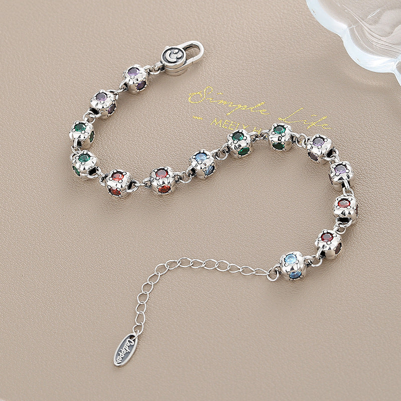 925 Sterling Silber Bunte Diamanten Armband