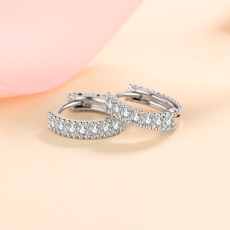 925 Sterling Silber Diamantbesetzte Creolen