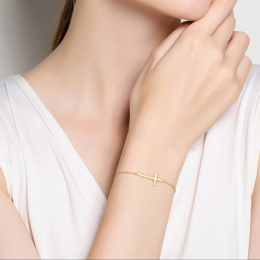 S925 Sterling Silber Kreuz Armband