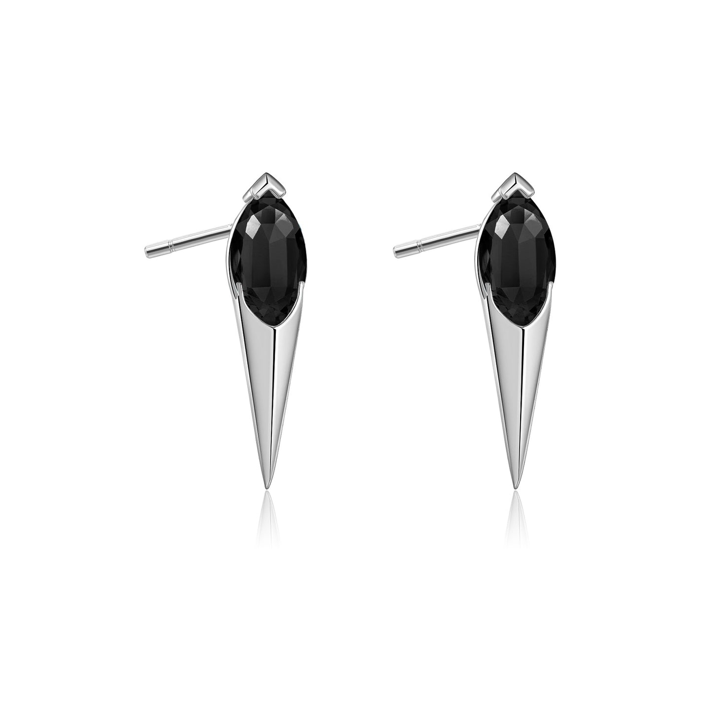 925 Sterling Silber / 18K Gold Spitze Ohrstecker mit Edelsteinen