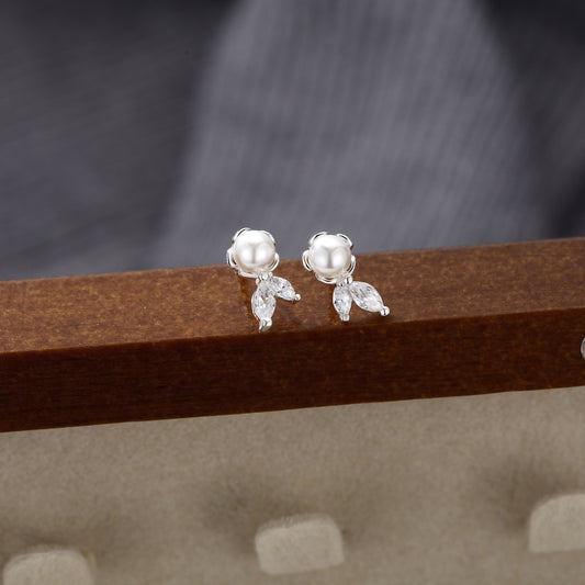 S999 Sterling Silber Perlen Tropfen-Ohrring