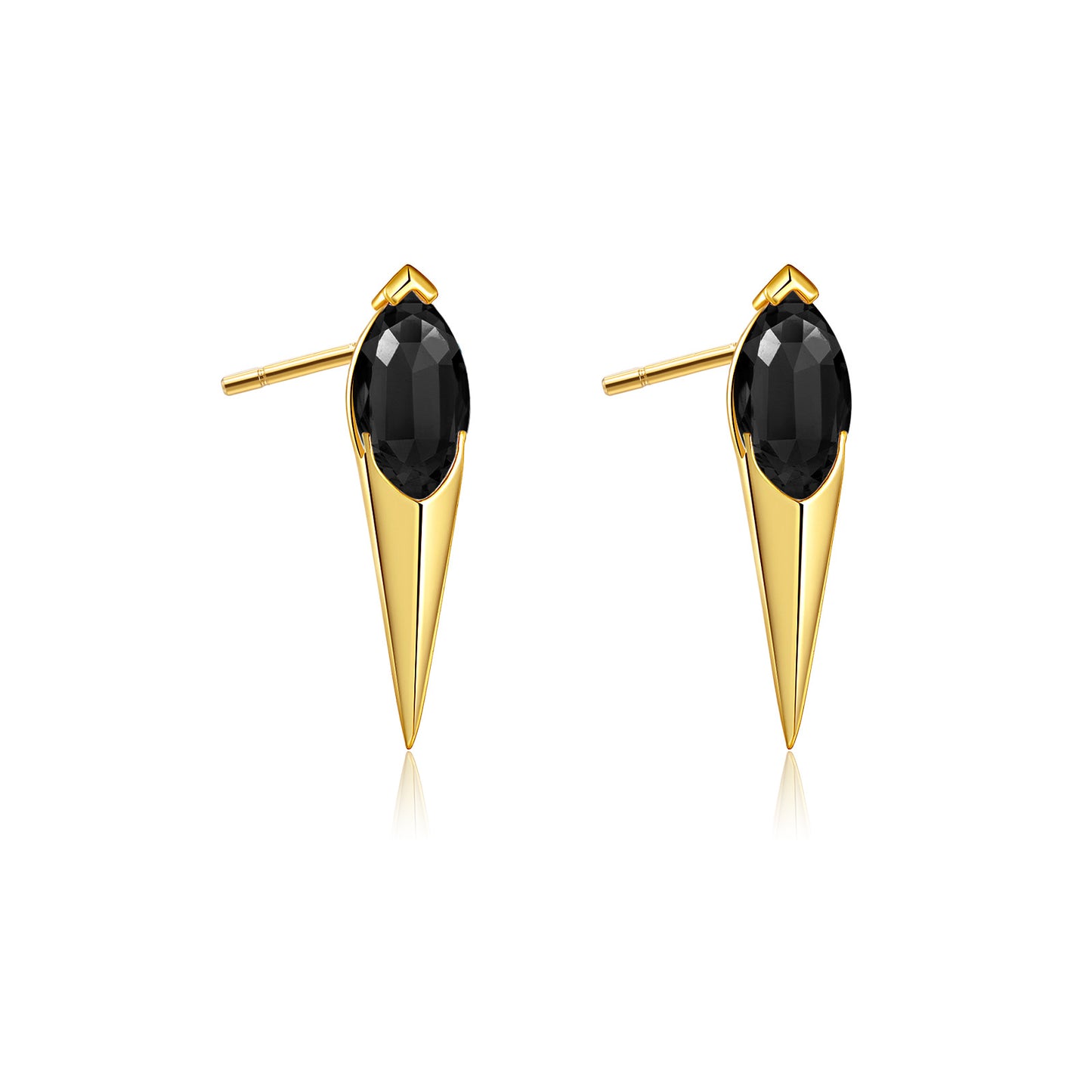 925 Sterling Silber / 18K Gold Spitze Ohrstecker mit Edelsteinen